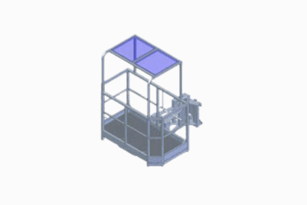 Three-sided aerial work platform with top protection