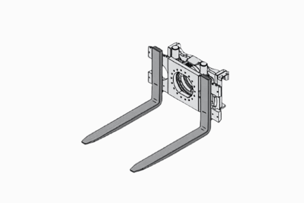 Rotating forks carriage