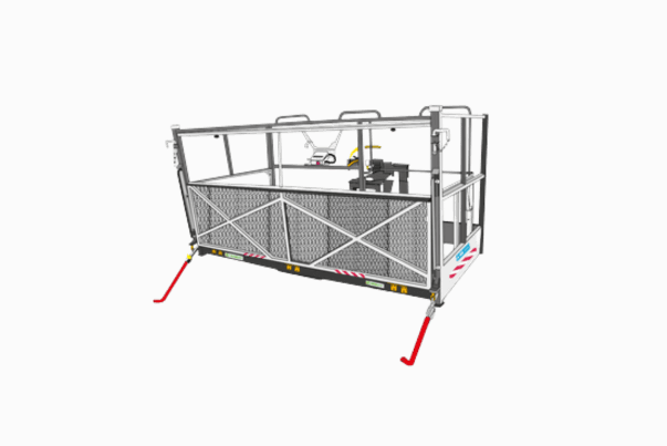 Front-opening slewing aerial work platform